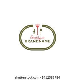 Flowers Hand Drawn Design Element in Vintage Style for Logotype, Label, Badge and other design. Flower shop retro vector illustration.