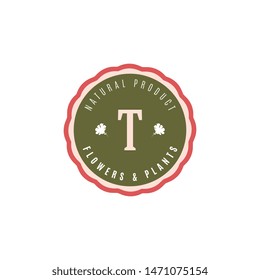 Flowers Hand Drawn Design Element in Vintage Style for Logotype, Label, Badge and other design. Flower shop retro vector illustration.