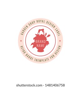 Flowers Hand Drawn Design Element in Vintage Style for Logotype, Label, Badge and other design. Flower shop retro vector illustration.