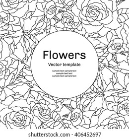Flowers. Hand drawn ethnic patterned in doodle, zentangle style. Coloring book page for adults and child- zendala, design for relax and meditation, vector illustration isolated on white background.