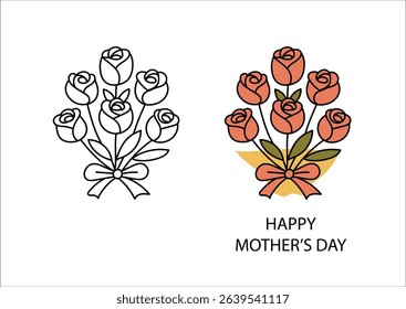 Flowers, hand drawn line art for design, print media, social media, vector file.