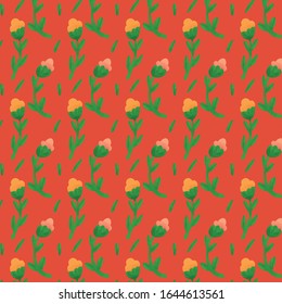 flowers hand drawn pattern template vector