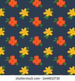 flowers hand drawn pattern template vector