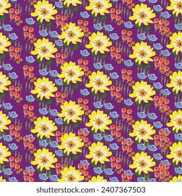 flores dibujadas a mano sin costura. textura de pincel de tinta