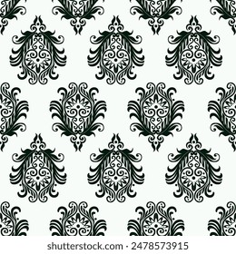 flowers hand drawn seamless pattern. ink brush texture.
