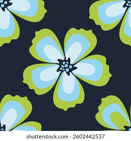 flowers hand drawn seamless pattern. ink brush texture