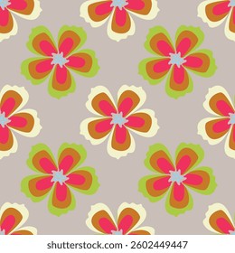 flowers hand drawn seamless pattern. ink brush texture