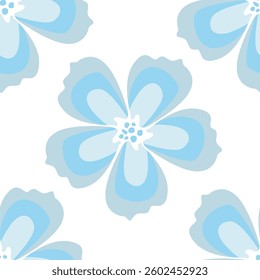 flowers hand drawn seamless pattern. ink brush texture