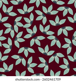 flowers hand drawn seamless pattern. ink brush texture