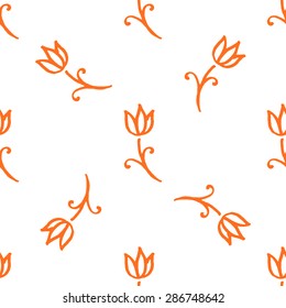 flowers. Hand drawn seamless pattern.