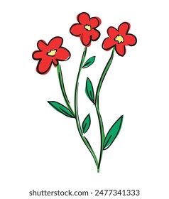 Flowers hand drawn vector illustration art