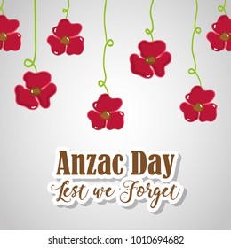 flowers hanging to anzac holiday memorial