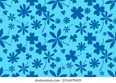 Flowers have organic shape with seamless background. Simple abstract floral pattern. Ideal for textile design,fabric, wallpaper, cards,covers, posters and decoration.