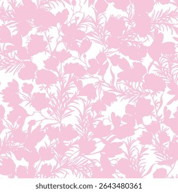 Flowers have organic shape with seamless background. Simple abstract floral pattern. Modern printing. Ideal for textile design, wallpaper, cards, posters and decoration.
