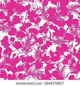 Flowers have organic shape with seamless background. Simple abstract floral pattern. Modern printing. Ideal for textile design, wallpaper, cards, posters and decoration.
