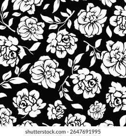 Las flores tienen forma orgánica con fondo transparente. Patrón floral abstracto simple. Impresión moderna. Ideal para el diseño textil, Fondo de pantalla, tarjetas, carteles y decoración.