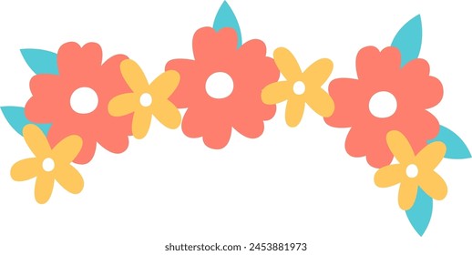 Flowers Headband Icon Vector Illustration