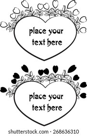 flowers with heart shape border