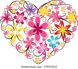 flowers with heart shape design