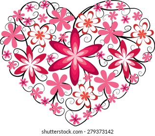 flowers with heart shape design