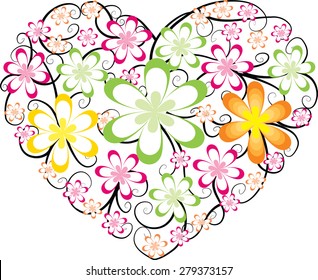 flowers with heart shape design