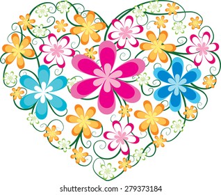 flowers with heart shape design