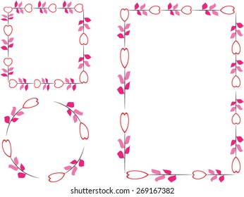 flowers and heart shape with the frame