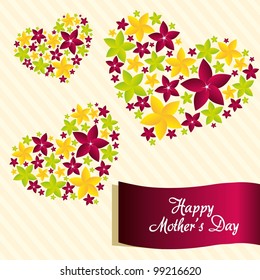 Flowers with heart shape, isolated over white background