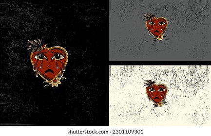 flowers and heart vector mascot design