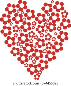 Flowers and heart(red)