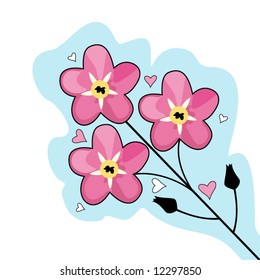 Flowers and hearts