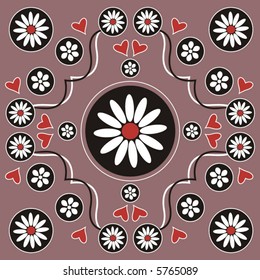 Flowers and hearts