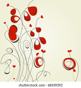 Flowers and hearts
