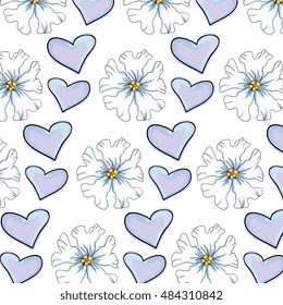 flowers and hearts background