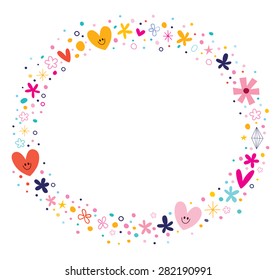 flowers and hearts frame