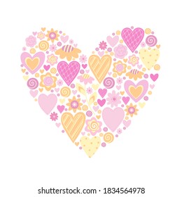 
flores y corazones en forma de corazón