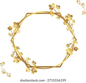 Flores hexágono círculo quadro vetor ilustração. Bom para banner, cartaz, cartão de mensagem, cartão de festa, convite, modelo, publicidade, campanha e mídia social.