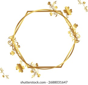 Blumen Hexagon Kreis Vektorgrafik. Gut für Banner, Poster, Grußkarte, Party-Karte, Einladung, Vorlage, Werbung, Kampagne und Social Media.