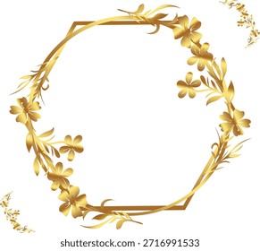 Flowers hexagon circle vector illustration. Good for banner, poster, greeting card, party card, invitation, template, advertising, campaign, and social media.