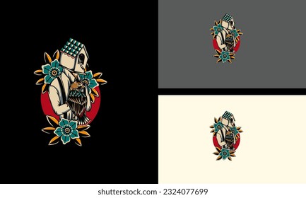 diseño plano de ilustraciones de vector de flores y hogar