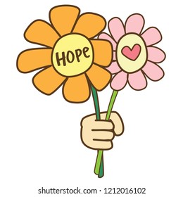 the flowers of hope and love