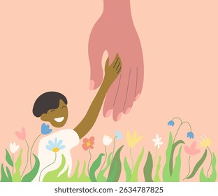 Fondo Horizontal de flores en estilo doodle. Plantilla para el fondo, Fondo de pantalla, Anuncio, telón de fondo, decoración
