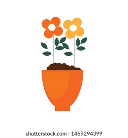 flowers houseplant in pot natural icon