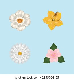 Blumensymbol-Kollektion im flachen Stil