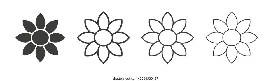 Flowers icon collection for website design, app, UI design.