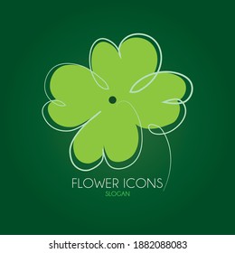 flowers icon eith green background