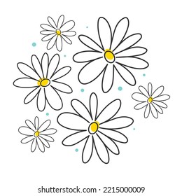 Flowers icon. Hand drawn simple black outline vector illustration clip art in doodle style, isolated on white background