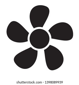 Flowers icon isolated, black solid icon.