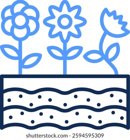 Flowers Icon Line Color Vector Illustration