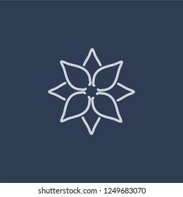 Flowers icon. Flowers linear design concept from Christmas collection. Simple element vector illustration on dark blue background.